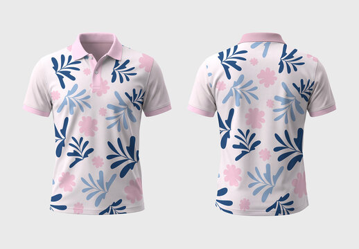 Floral Pattern Polo T Shirt Design