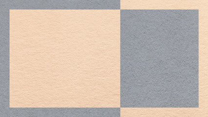 Fototapeta premium Textured gray, warm cream paper background with frame and geometric panel. Template for presentation with copy space