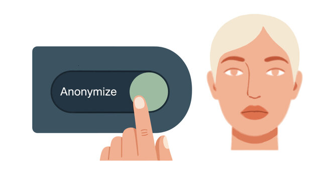 Person Clicking Anonymize Data Protection Button.