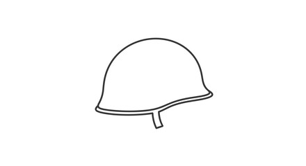 Fototapeta premium Simple line drawing of a helmet.