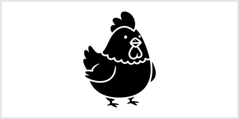 Cute Black Chicken Silhouette © solihul