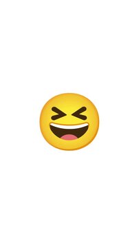 Yellow Grinning Squinting Face Emoji Laughing and Smiling Isolated on White Background
