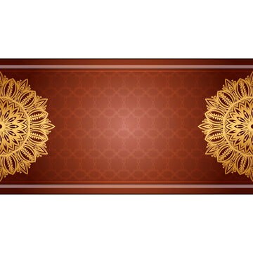 Luxury mandala Floral Rectangle Certificate Border Pattern Line Photo Frame Islamic Wedding Invitation Background Vector 
