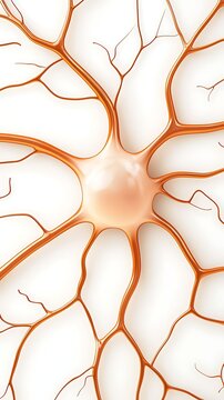 Detailed Illustration of Neuron with Axons and Dendrites Advancement Neural Architecture