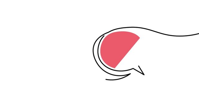 Chat message bubble 4K animation forming communication dialog symbol minimal design