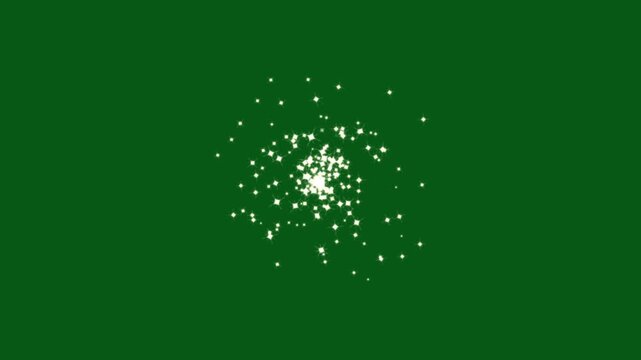 4K Magic Glitter Sparkle Stars Twinkling Animation, White Glow Shine Particles, Fairy Dust Trail Burst, Golden Bokeh Lights, Shimmering Pixie Dust Path, Looping Starry Night Sky Effect on Green Screen