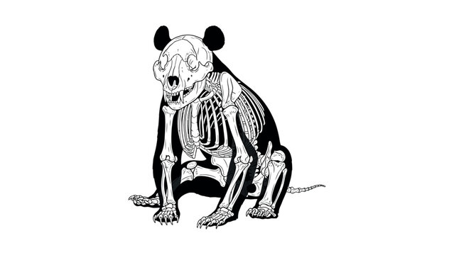 An illustration shows a mouse skeleton sitting on its haunches with a shocked expression.