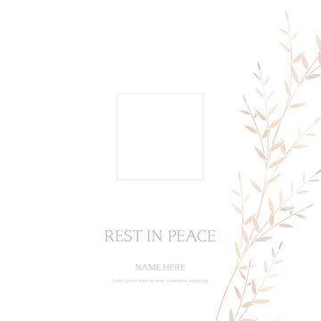 Serene funeral flyer background layout card template for print social post with floral background
