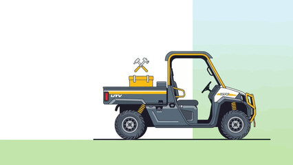 Naklejka premium Utility Task Vehicle with Tools
