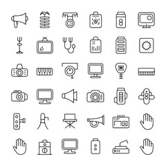 Fototapeta premium Comprehensive set of technology and digital communication outline icons