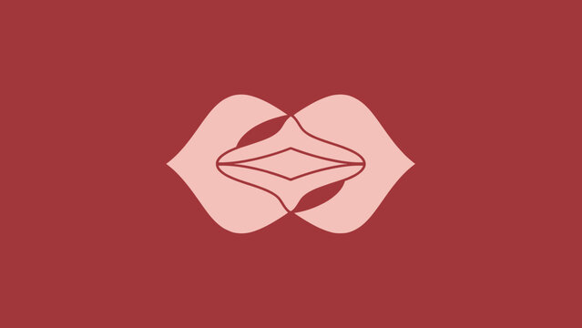 Abstract Red and Pink Lips Symbol