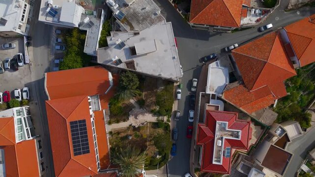 Aerial Top Down View of Holy Bishopric of Pafos Religious Architecture Cyprus