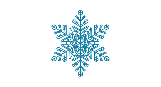 Detailed Blue Snowflake Ice Crystal.