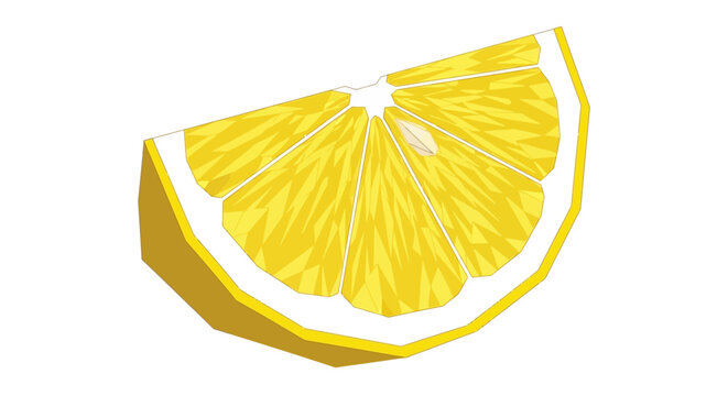 Fresh Lemon Fruit Wedge Slice Closeup.