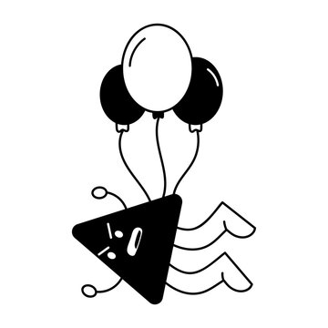 Glyph style icon representing performance down