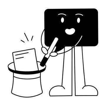 A glyph style icon showing magical performance