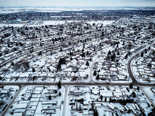 Fototapeta premium Fairhaven's neighborhood covered in snow