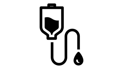 Fototapeta premium Iv drip bag icon, medical infusion therapy symbol, vector illustration isolated on white background