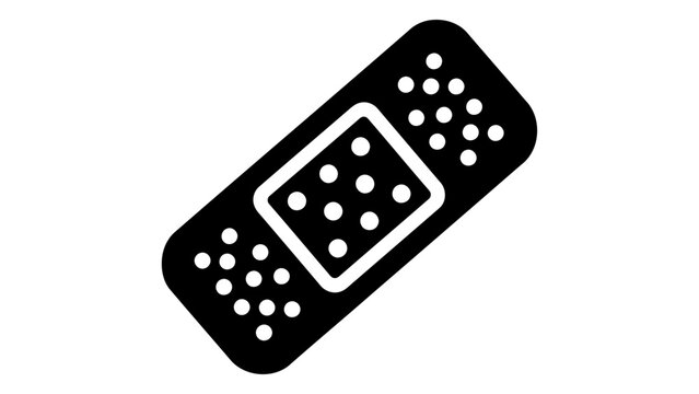 Adhesive bandage icon, medical plaster symbol, vector illustration of a bandaid, simple flat design for first aid and he