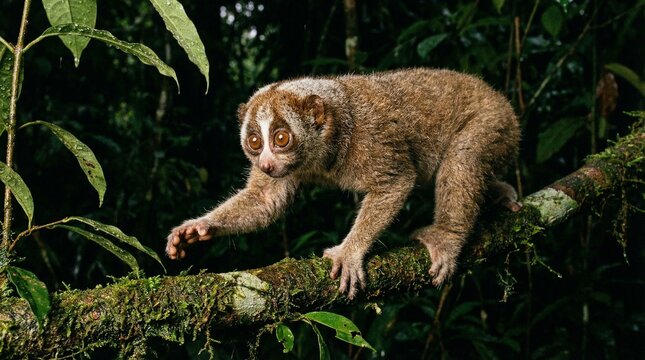 Slow loris in a forest