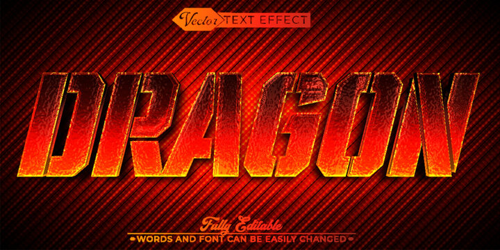  Mythical Dragon Fantasy Fire Typography Vector Fully Editable Smart Object Text Effect