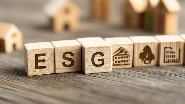 ESG concept of environmental, social and governance.words ESG on a woodblock It is an idea for sustainable organizational development. ​account the environment, society and corporate governance
