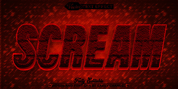  Terrifying Scream Horror Fear Typography Vector Fully Editable Smart Object Text Effect