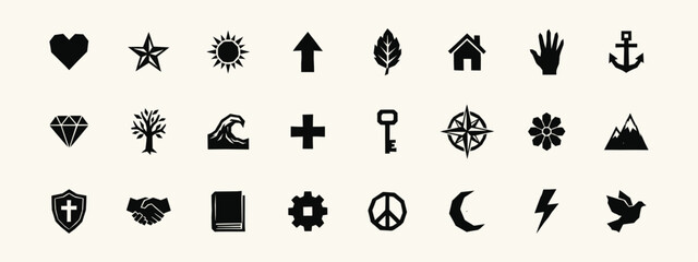 Collection of Minimalist Universal Symbol Icons © thetwelvesense