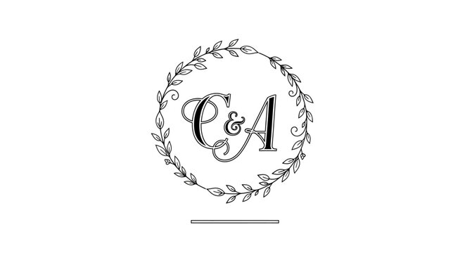Elegant monogram logo with intertwined letters C and A surrounded by a decorative wreath.