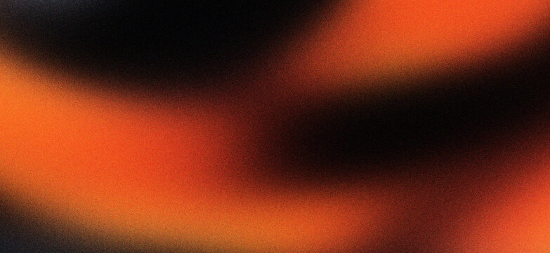Abstract orange and black gradient background with soft blurred light. Warm glowing amber waves on dark backdrop. Cinematic fiery motion blur texture for modern digital graphic design projects.
