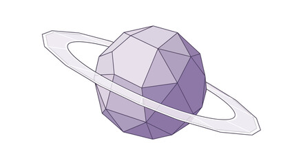 Purple Planet with Ring System Illustration. © Pletuk