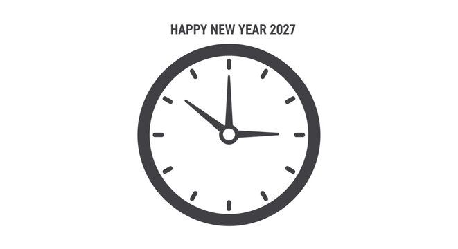 Simple Analog Wall Clock Face Closeup.