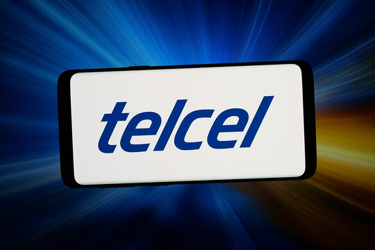Stuttgart, Germany - 04-13-2026: In this photo illustration, the logo of Mexican company RadioMovil Dipsa (Telcel) is displayed on a smartphone in front of abstract background on computer screen.