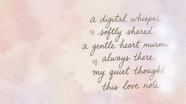 Softly Glowing Digital Heart Note on Blurred Background