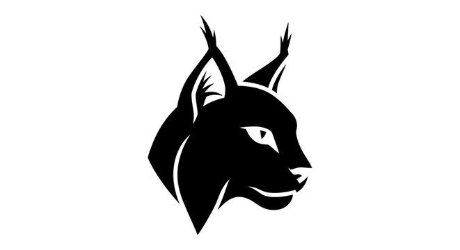 Black cat head silhouette profile view.