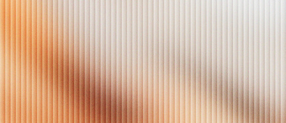 Corrugated glass texture with warm orange light, fluted glass background with vertical lines and soft blur, frosted ribbed glass panel for modern interior design and architectural backdrop. © VEXLO