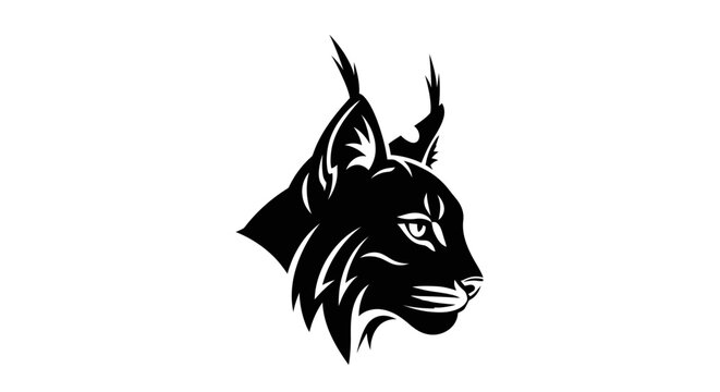 Black silhouette of a lynx head.