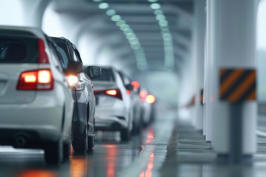 Advanced Urban Transportation Technology. Singapore Electronic Road Pricing System Showcasing Innovative Mobility Management with Cutting-Edge Gantry Infrastructure and Smart Urban Transit Solutions.