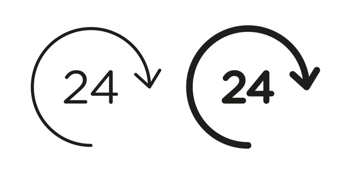 Time twenty four icon graphic vectors for website design