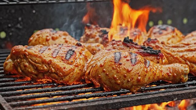 Flame-Grilled Spicy Chicken Thighs with Smoke and Fire