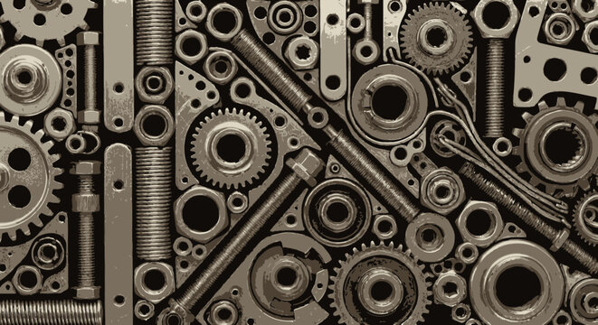 Industrial Metal Gears Background.
