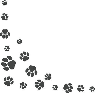 Animal footprints icon set forming creative shapes including heart and patterns on white background. Variety of paw and bird tracks ideal for wildlife themes, nature design.