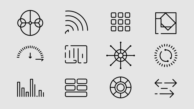 Geometric edge computing and latency icons &ndash; Perfect for software development blogs, 5G technology articles, or network monitoring tools.