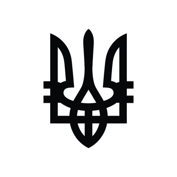 The tryzub a heraldic emblem representing the national symbol of ukraine
