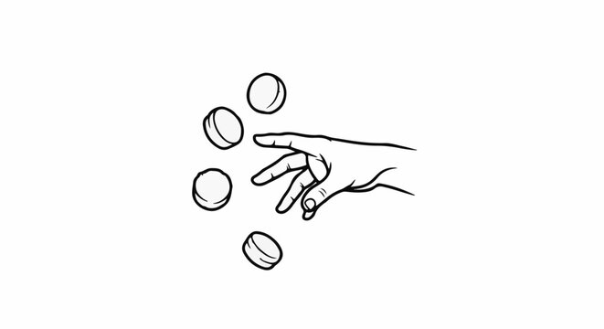 Hand juggling three balls in mid-air, a classic circus act