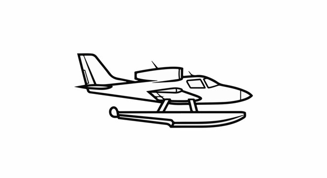 Outline of a twin-engine seaplane on floats
