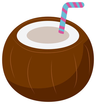 vector illustration of a coconut drink