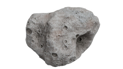 Textured Grey Meteorite on Black Background © Anh