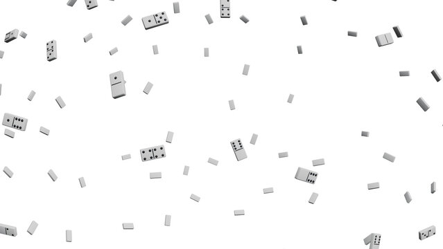 Falling Domino Tiles on Black Background