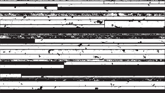 Abstract Digital Glitch Horizontal Lines Texture - Monochrome Error vector design on transparent background.